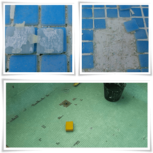Gresite caído en piscinas para pegar Pegar gresite caído